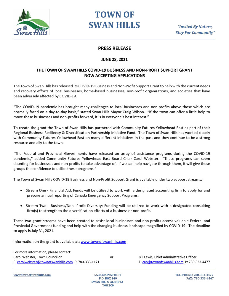 Swan Hills press release 06.28.21